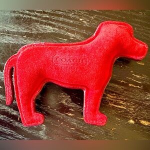 Red Leather Coach Dog Paperweight Rare